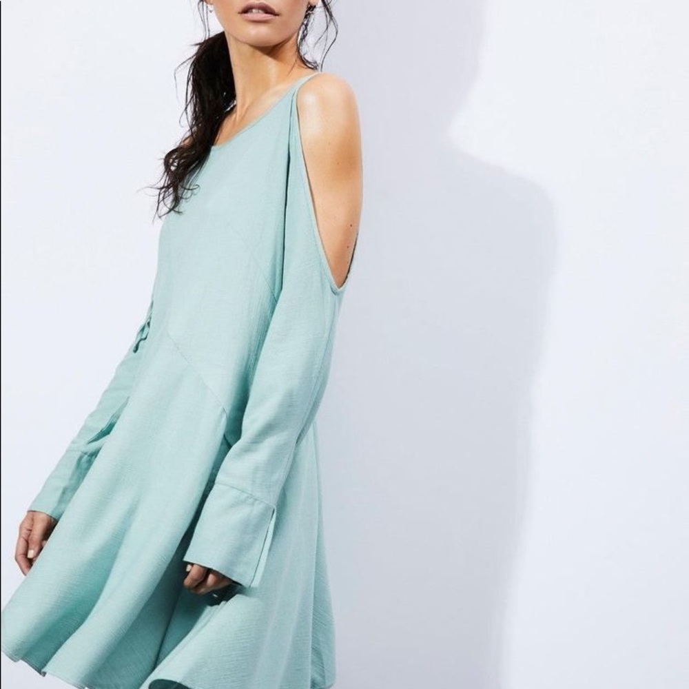 Free people boho cold shoulder tunic mini dress